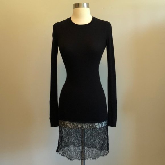 BCBGMaxAzria “Livi” Lace-Hem Ribbed Tunic Dress XXS - Picture 15 of 16